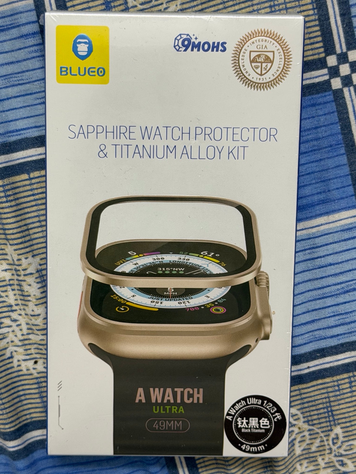 BLUEO Sapphire Watch Protector & Titanium Alloy Kit for Apple Watch Ultra 1/2/3 49MM