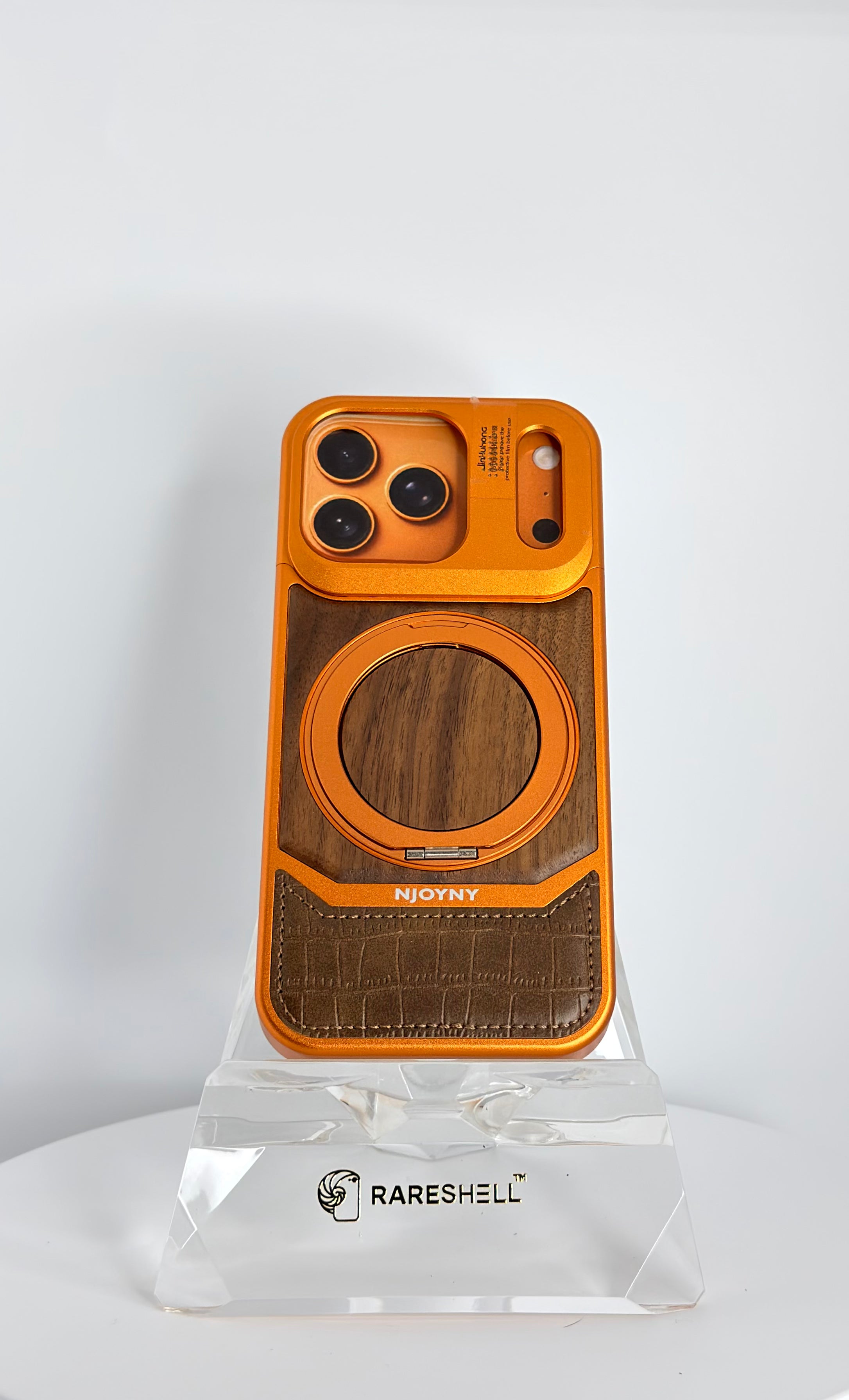 Njoyny WoodLock MagSafe Stand Case – iPhone 17 Pro