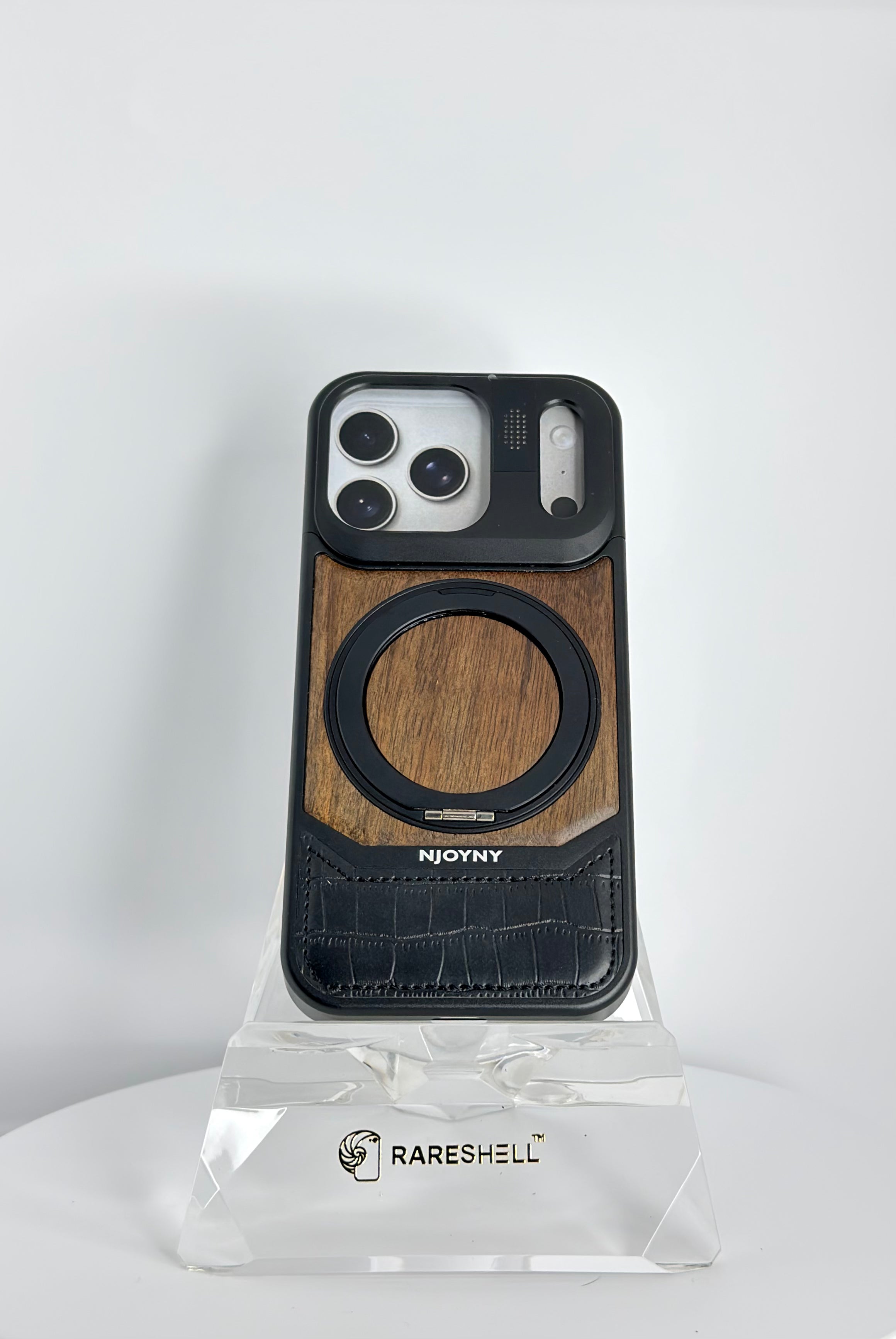Njoyny WoodLock MagSafe Stand Case – iPhone 17 Pro Max