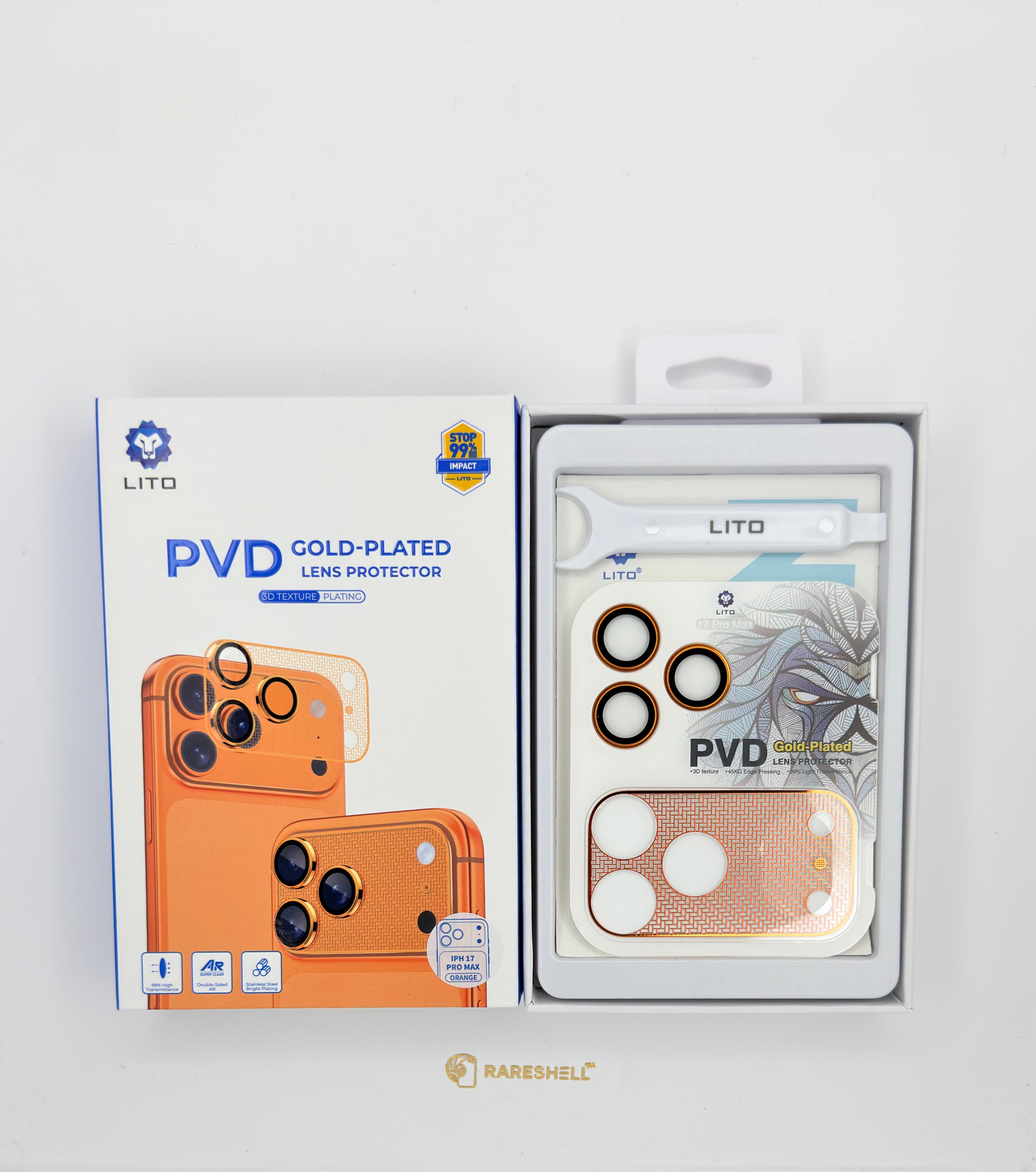LITO PVD Gold-Plated Lens Protector – iPhone 17 Pro / 17 Pro Max
