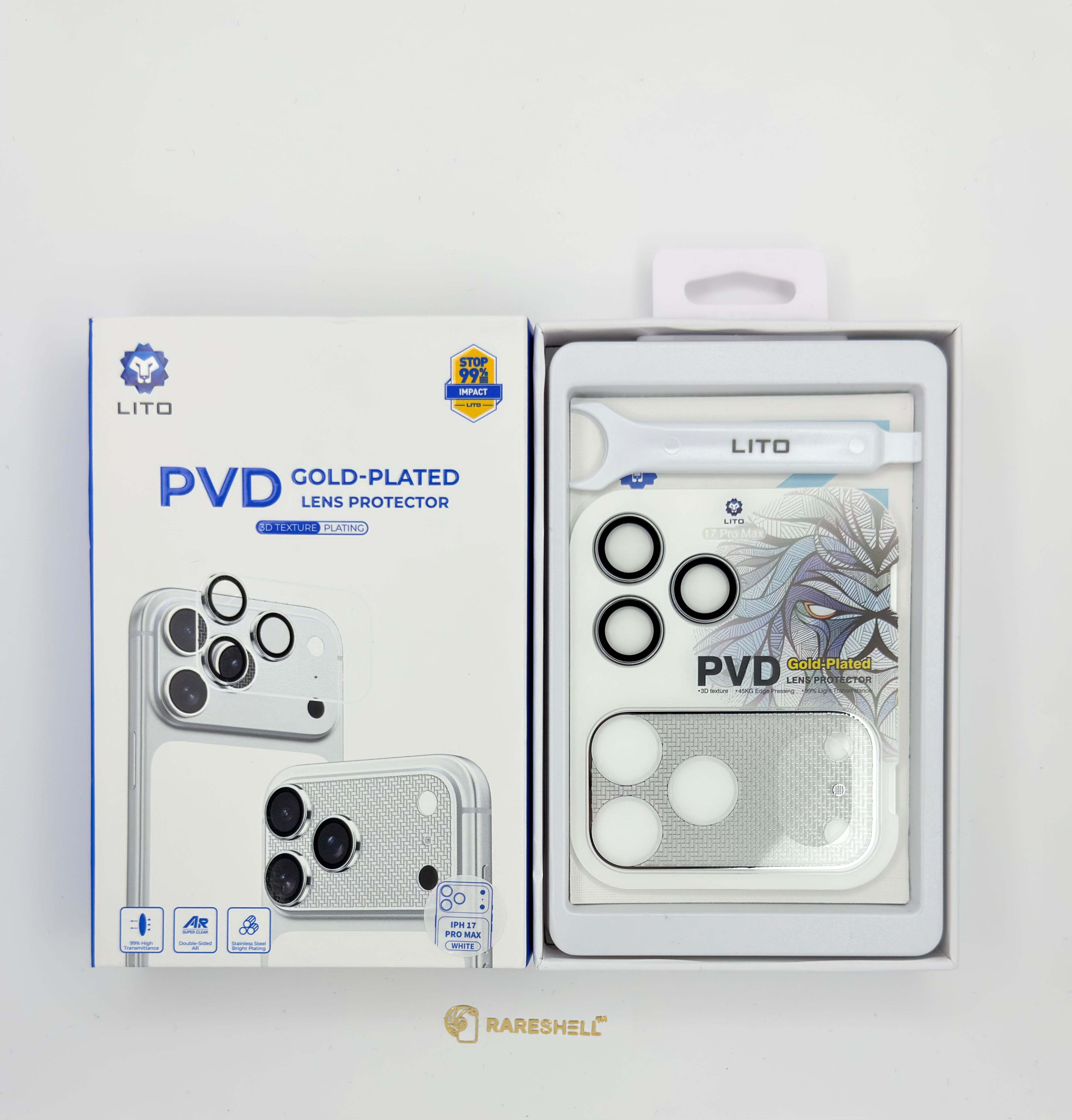 LITO PVD Gold-Plated Lens Protector – iPhone 17 Pro / 17 Pro Max