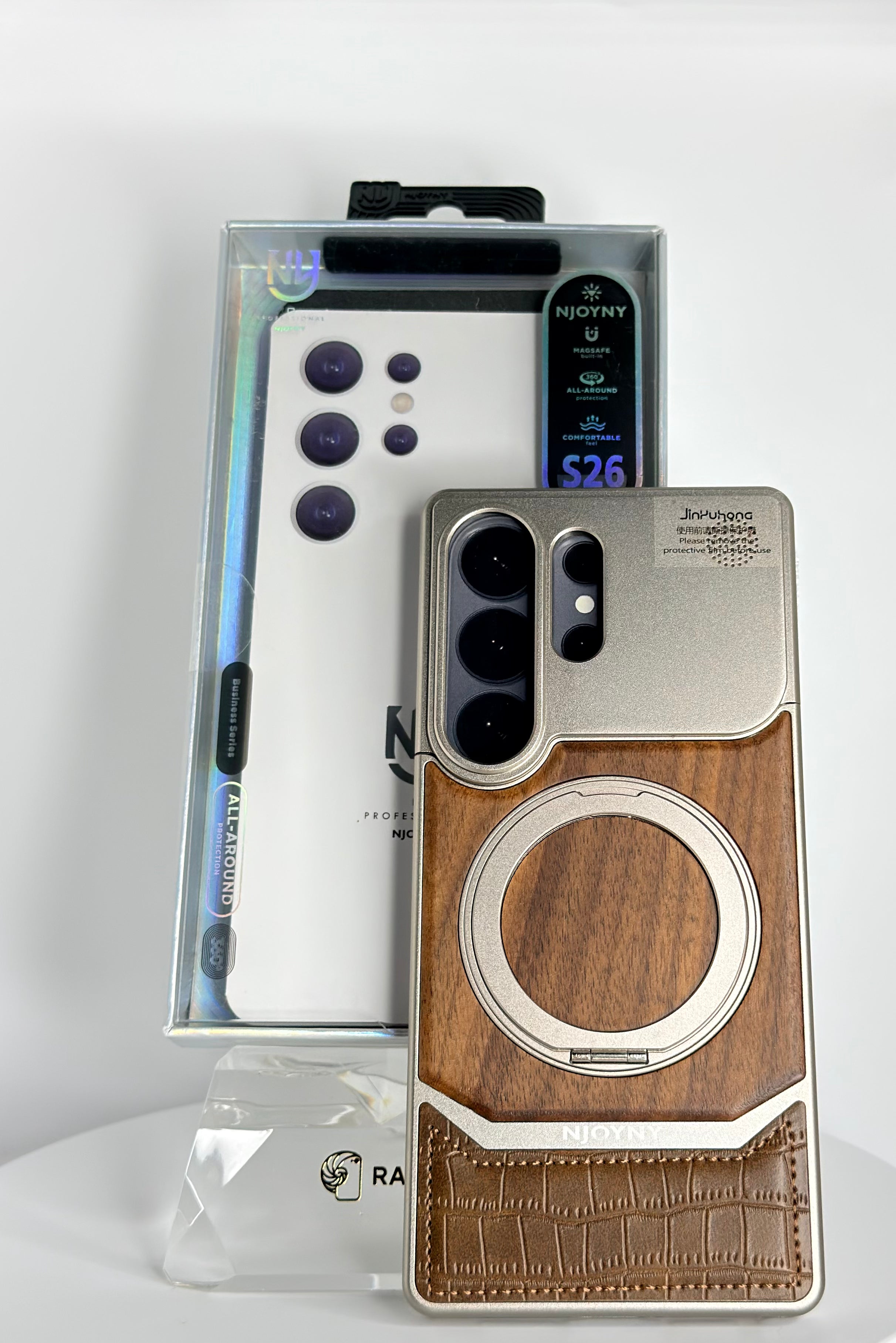 NJOYNY Rotar Wood Magnet Case – Galaxy S26 Ultra