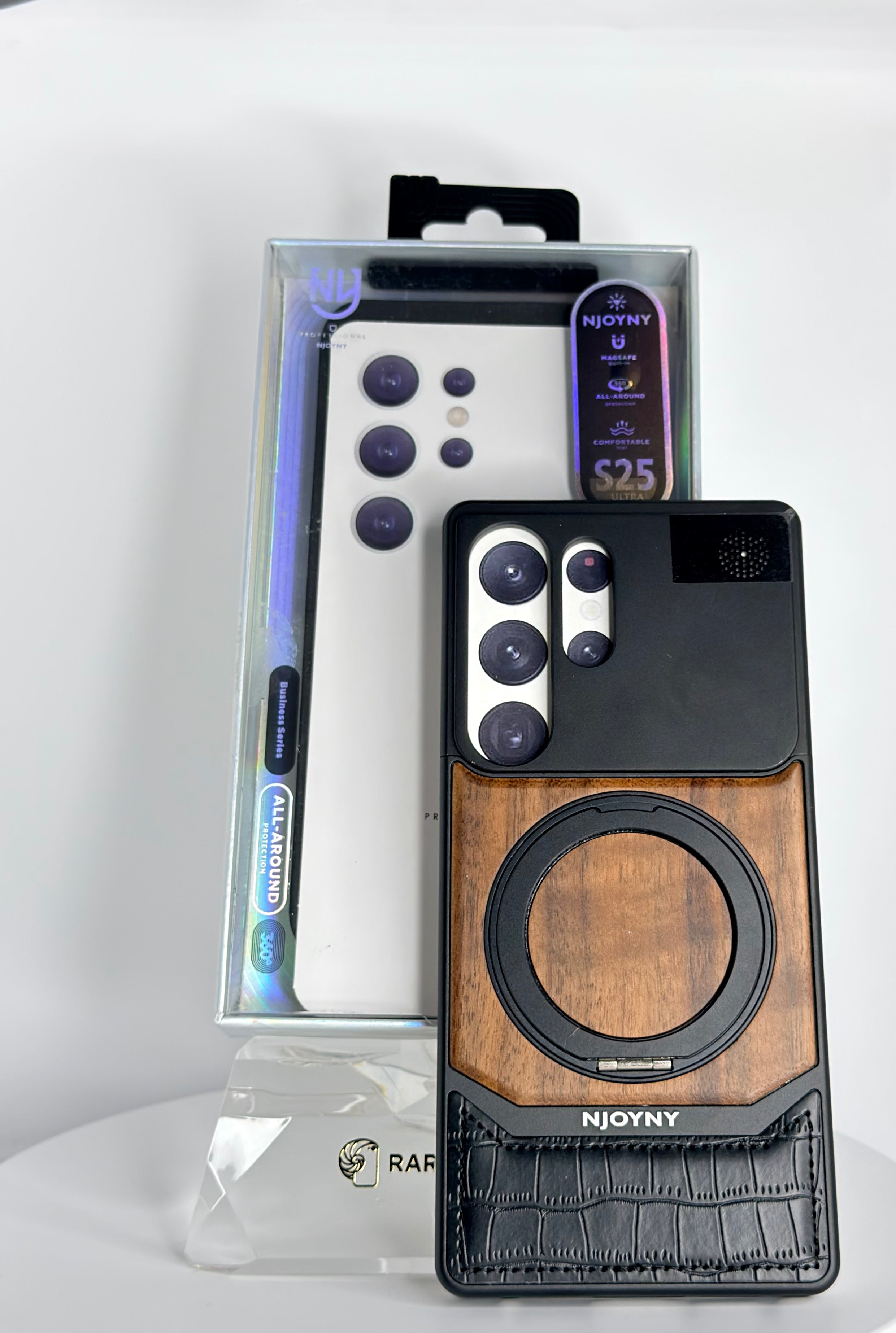 NJOYNY Rotar Wood Magnet Case – Galaxy S25 Ultra