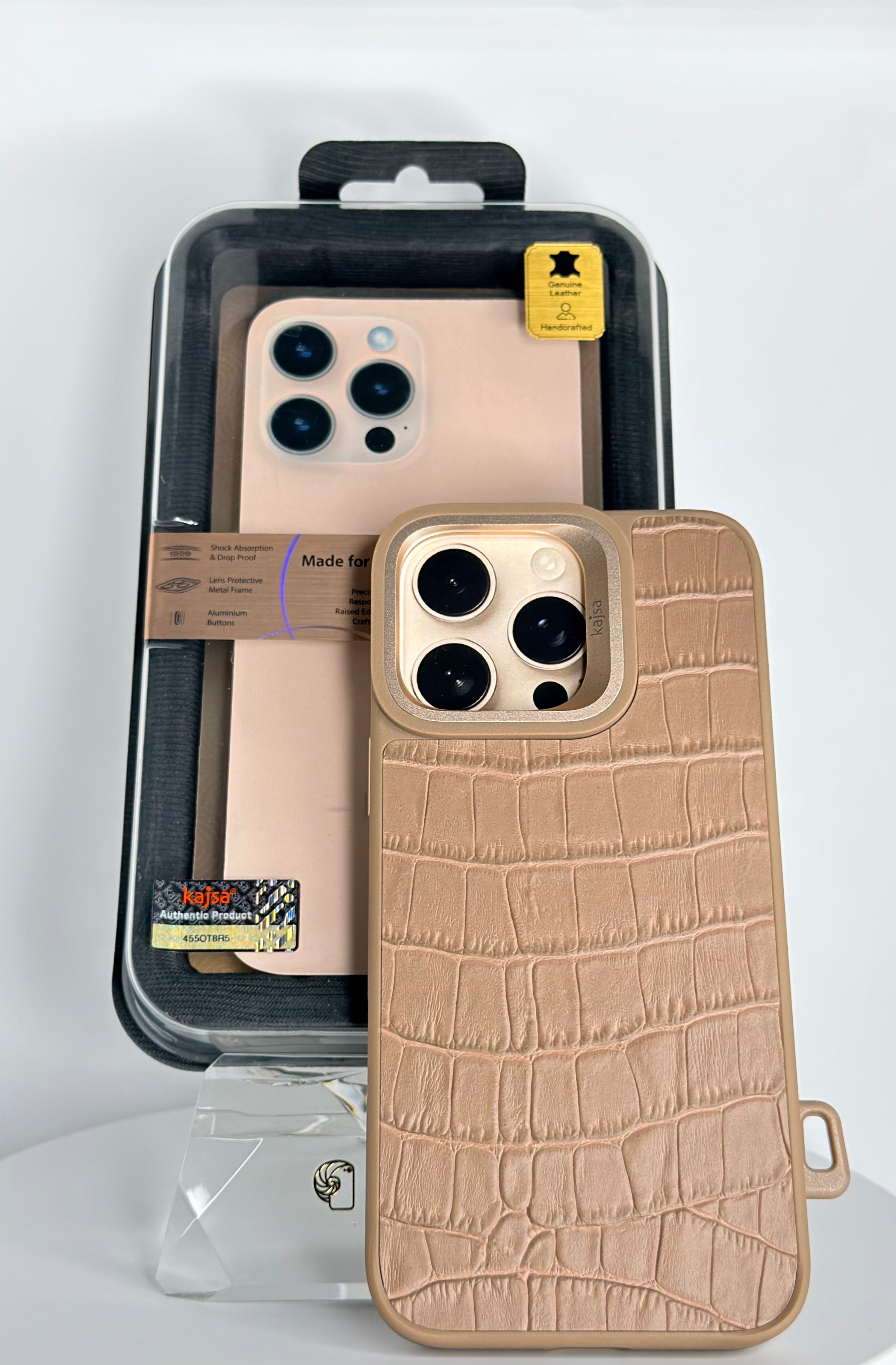 Kajsa Neo Classic Croco Leather Case – iPhone 16 Pro