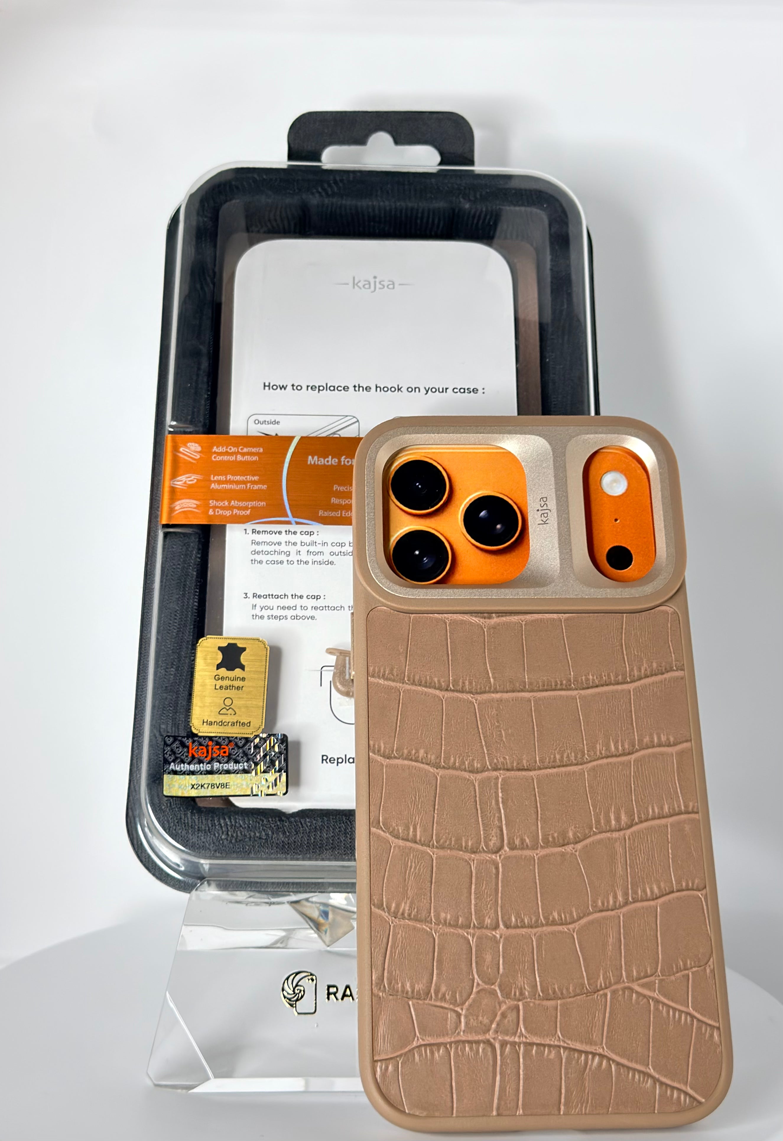 Kajsa Neo Classic Croco Leather Case – iPhone 17 Pro
