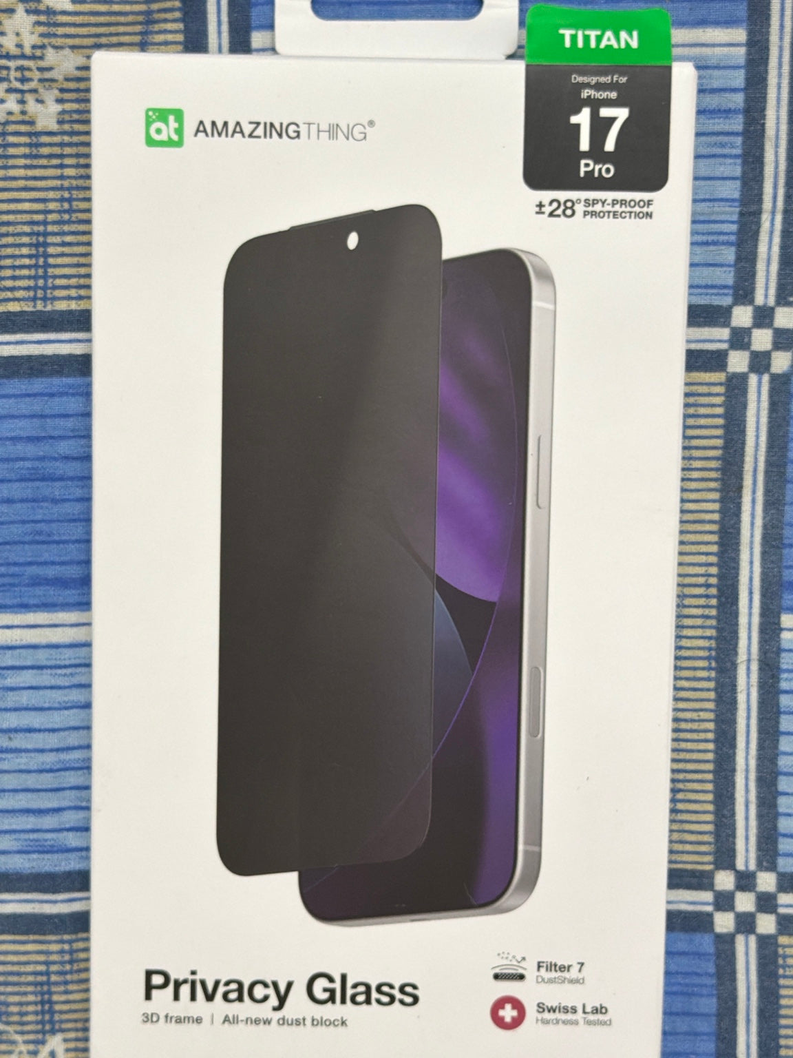 AmazingThing Titan Privacy Glass Screen Protector - iPhone 17 Pro & 17 Pro Max