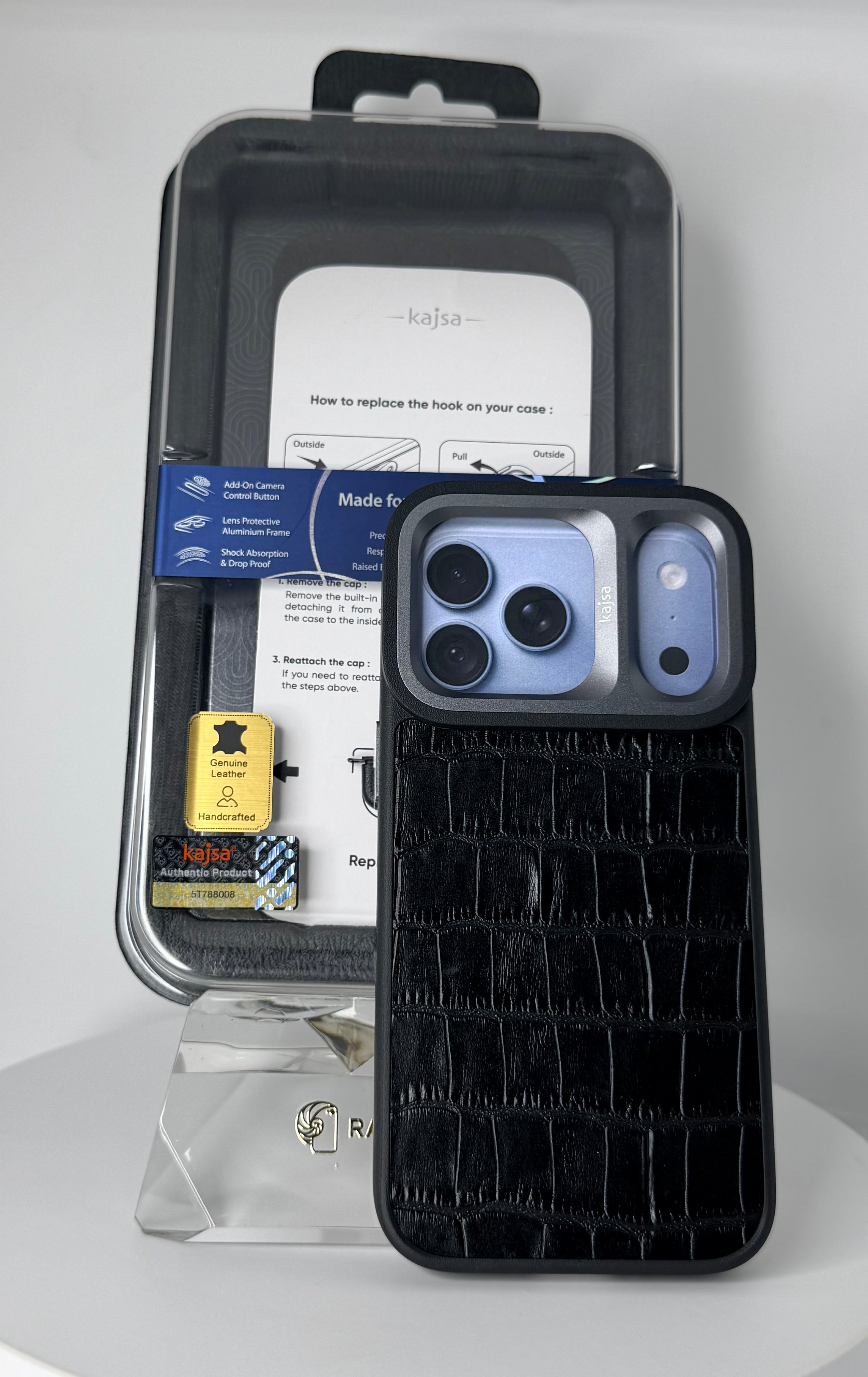 Kajsa Neo Classic Croco Leather Case – iPhone 18 Pro