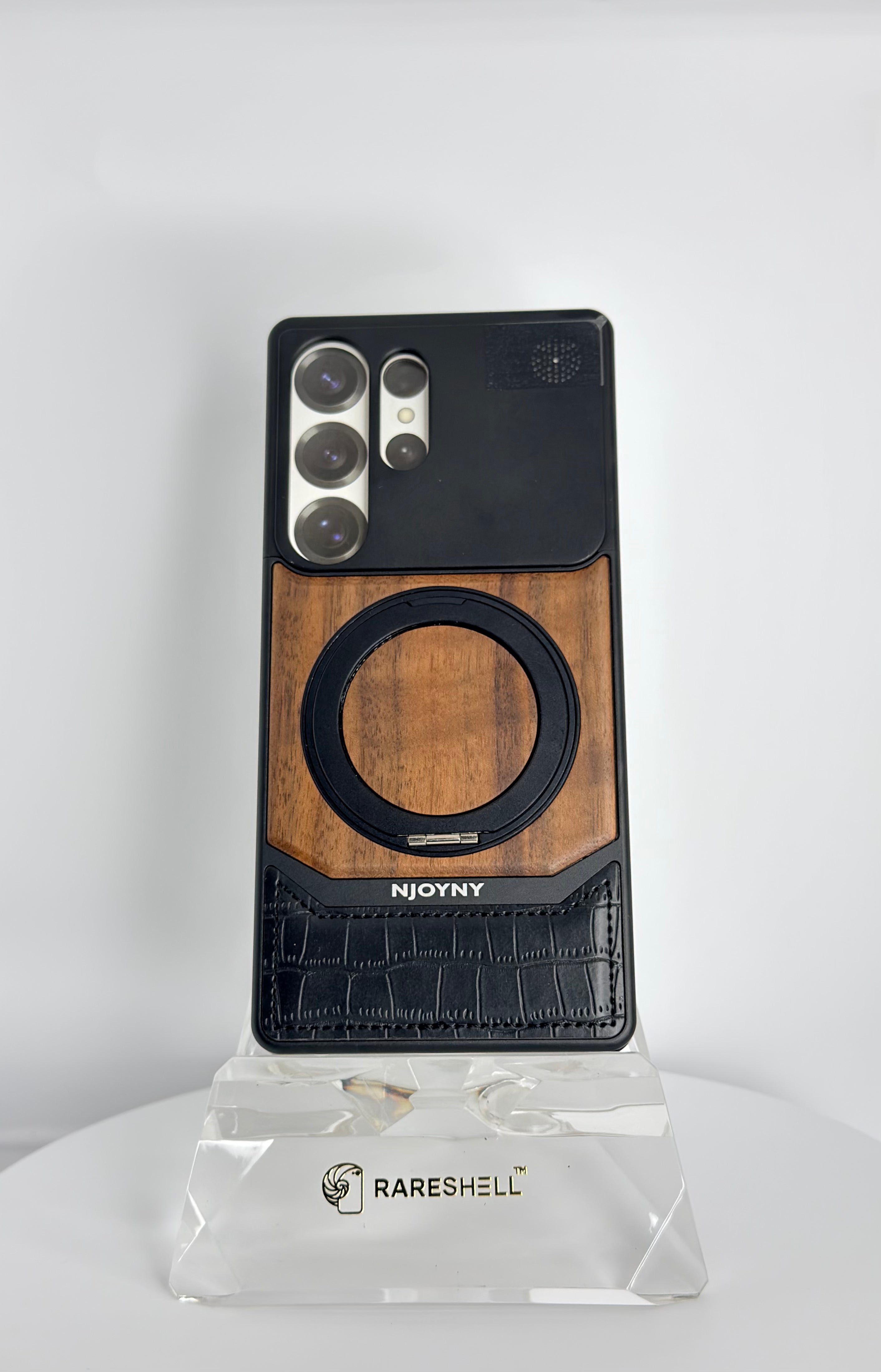NJOYNY Rotar Wood Magnet Case – Galaxy S25 Ultra