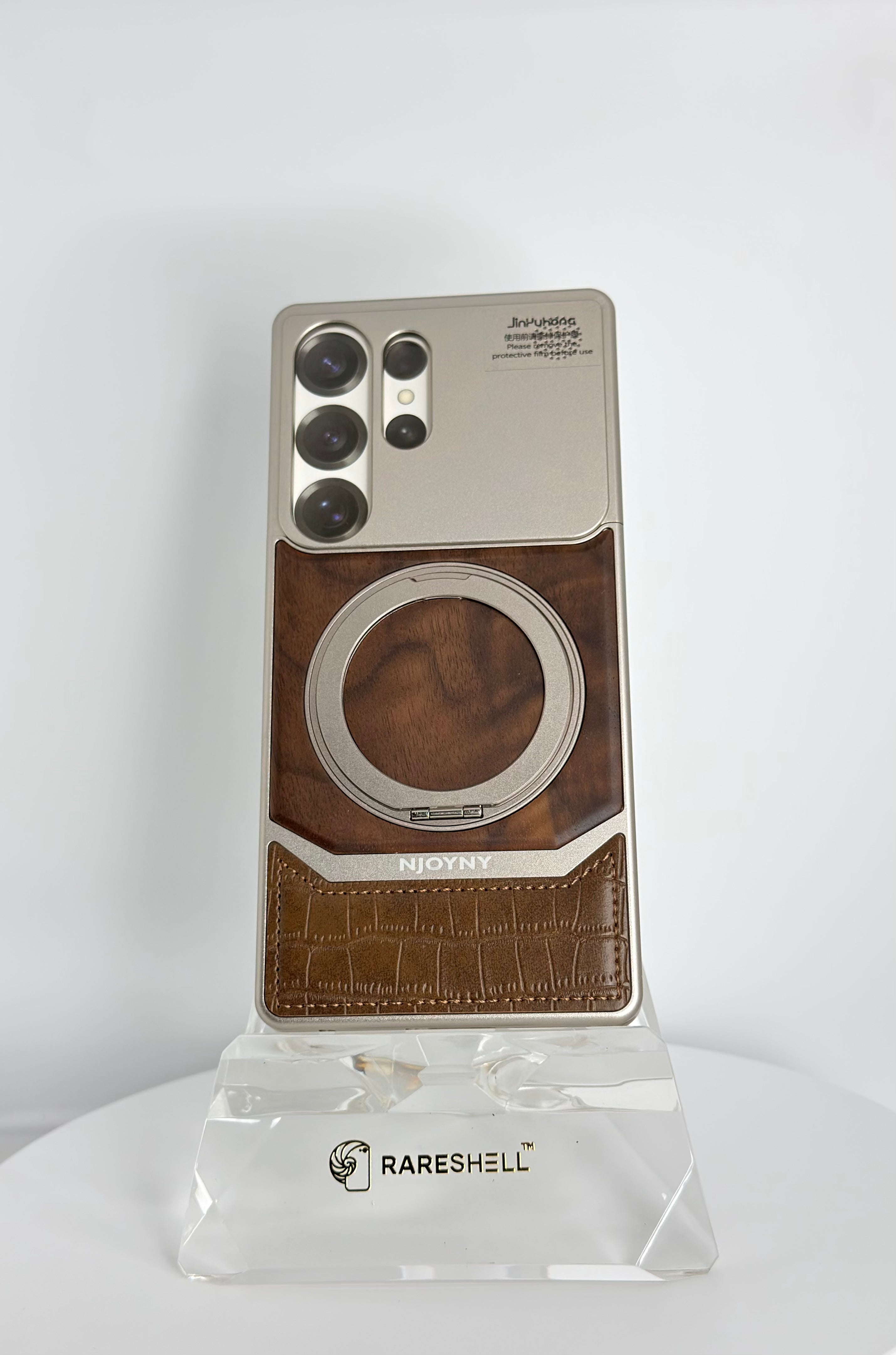 NJOYNY Rotar Wood Magnet Case – Galaxy S25 Ultra