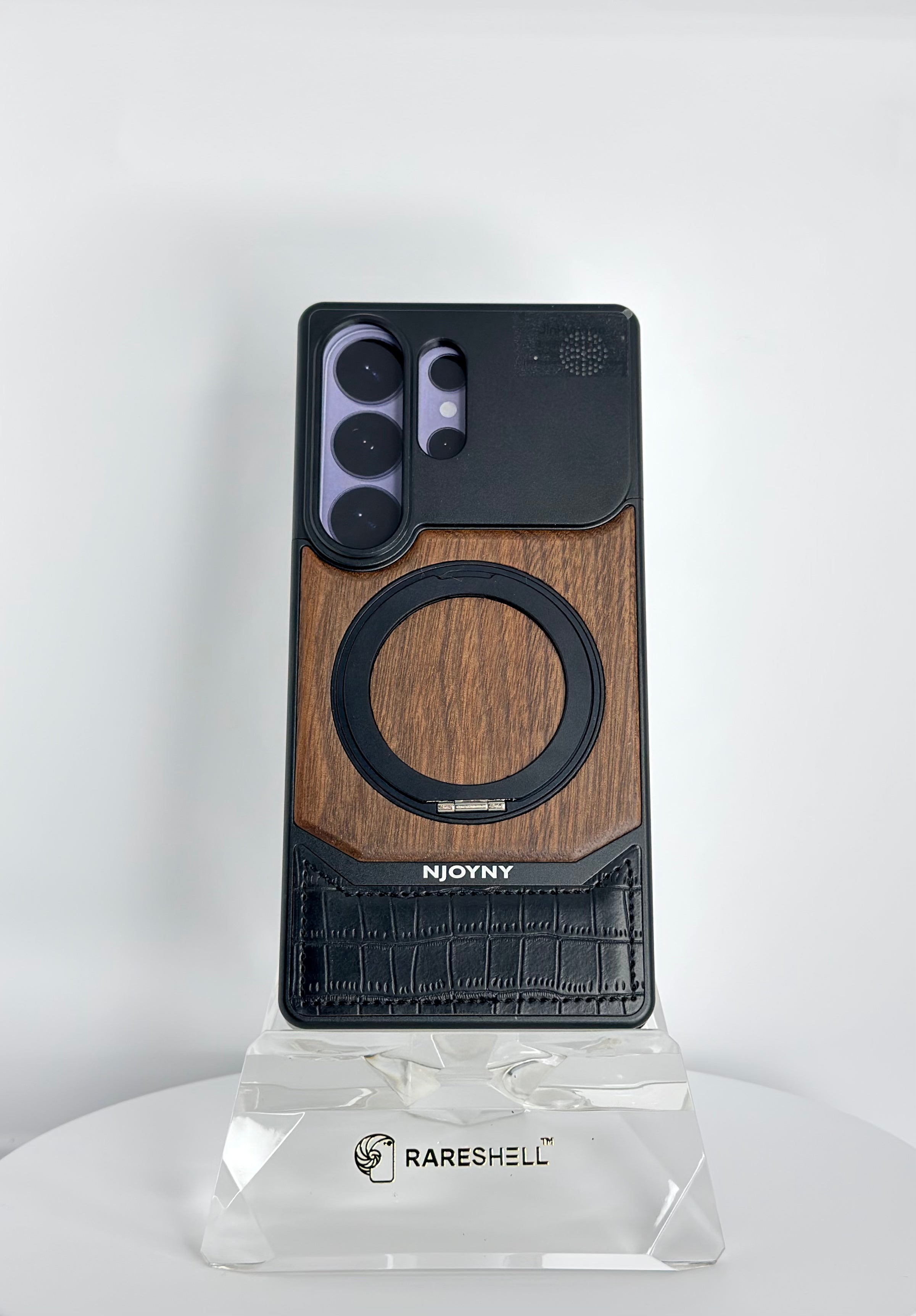 NJOYNY Rotar Wood Magnet Case – Galaxy S26 Ultra