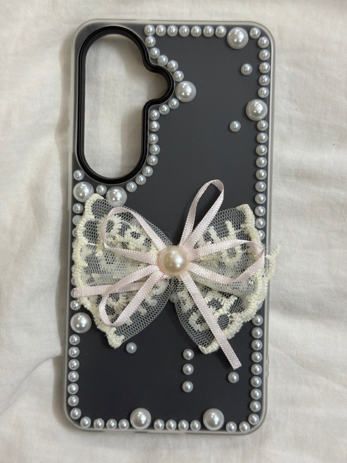 Pearl Lace Bow Case - Galaxy S26