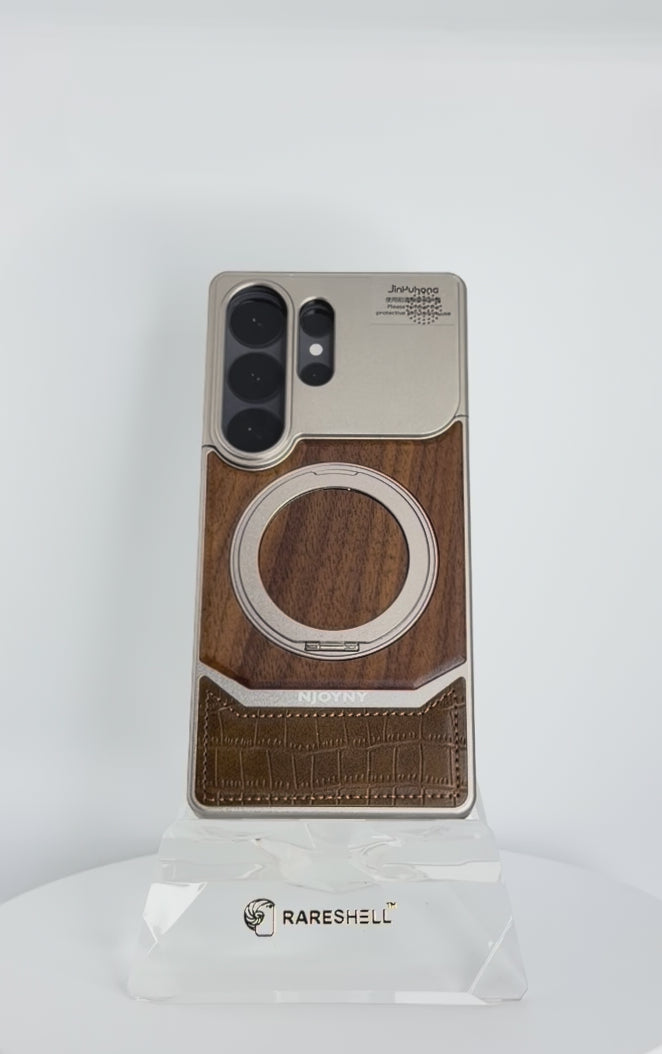NJOYNY Rotar Wood Magnet Case – Galaxy S26 Ultra