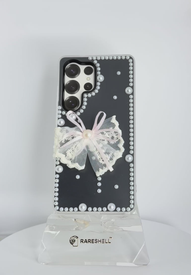 Pearl Lace Bow Case - Galaxy S24 Ultra